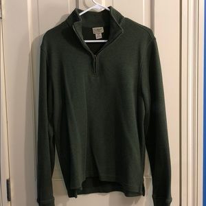 L.L. Bean green sweater quarter zip